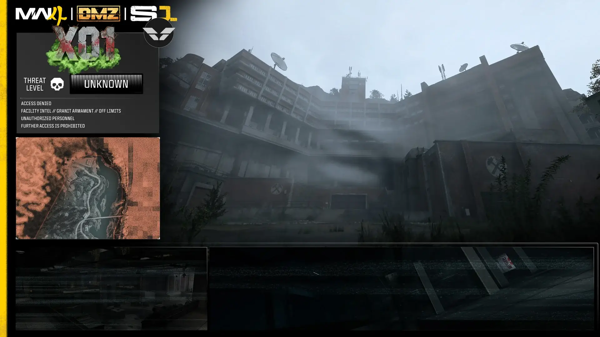 Общий вид X01 Black Site в DMZ в Modern Warfare 4